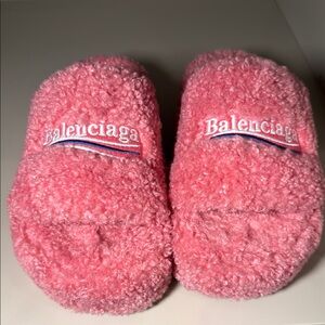 Balenciaga Pink Cozy Bath Slippers